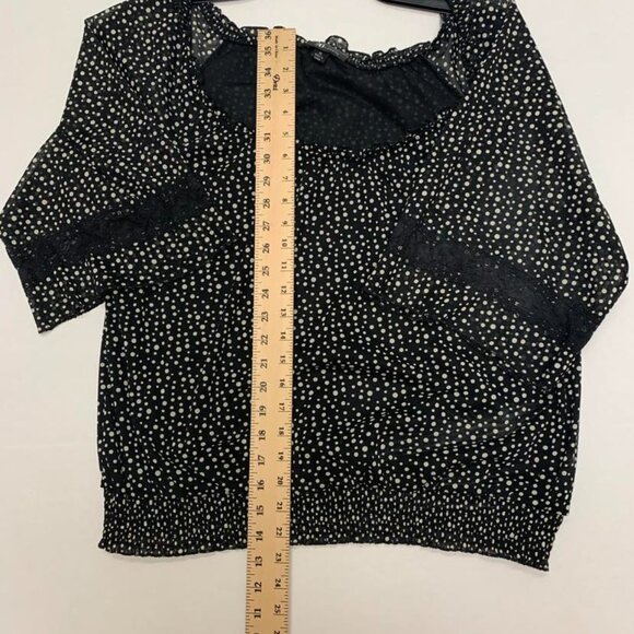 AB Studio Women's XL Black and White Polka Dot Blouse with 3/4 sleeves - Picture 12 of 14